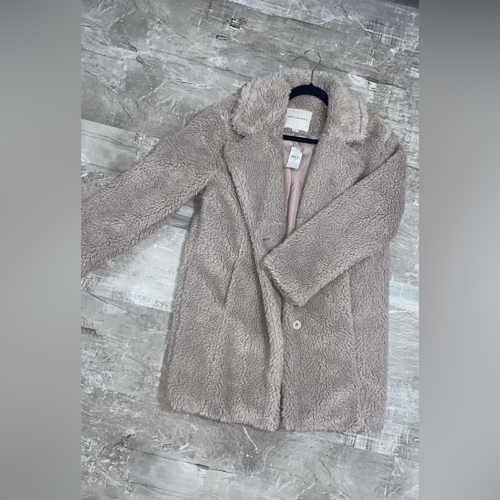 American Eagle Blush Teddy Coat (Small)